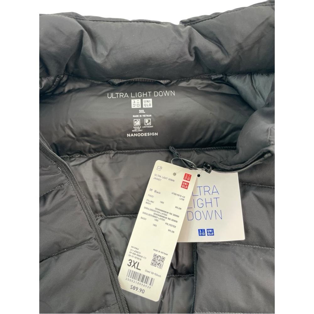 Uniqlo Ultra Light Down Jacket Packable Puffer Black Women’s Size 3XL NWT - Picture 3 of 5